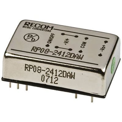 RECOM Power Inc RP08 2412DAW Recom Iso DC DC Converter Vin 9 To