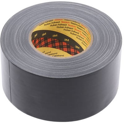 3M 389 75MM X 50M BLACK Black PE Coated Cloth Tape 75mm X 50m 0