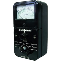 Simpson 12311 Analog Ohmmeter, Range 0.2 to 50 M Ohms