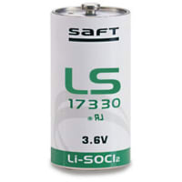 DANTONA INDUSTRIES LS14500-MF Battery, 3.6 V, AA, Lithium Thionyl Chloride,  2.25 Ah, Connector, 53.34 mm