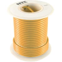 NTE Electronics, Inc. - WH22-04-25 - HOOK UP WIRE 300V STRANDED TYPE 22GAUGE  YELLOW 25 FEET - RS