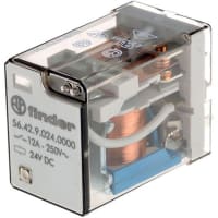 Finder - 44.62.7.024.4000 - DPDT PCB Mount Non-Latching Relay Through Hole,  24V dc - RS