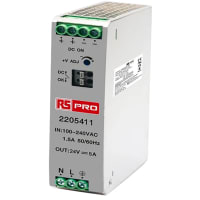 MEAN WELL - DR-4524 - Power Supply,AC-DC,24V,1.87A,85-264V In