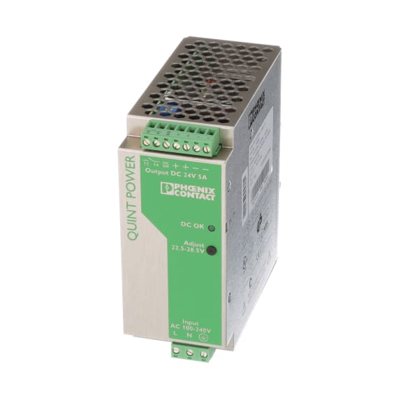 Power Supply, ACDC, 24VDC, 5A, 120W, DIN Rail Mount, QUINT POWER Series