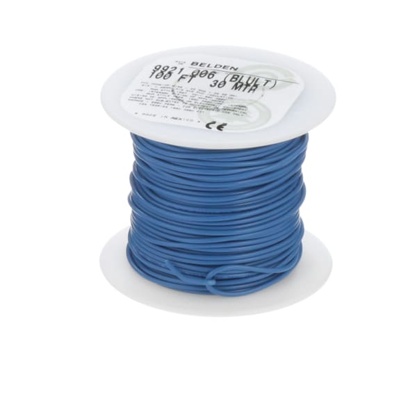 Belden 9921 006100 Hook-Up Wire 22AWG 1C PVC 100ft Spool LT.BLUE