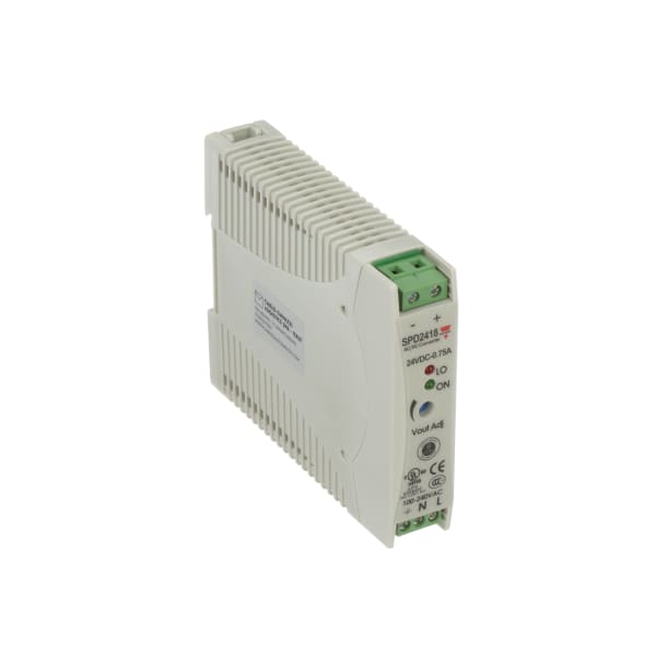 Carlo Gavazzi, Inc. - SPD24181 - Power Supply,AC-DC,24V,0.75A,90-265V  In,Enclosed,DIN Rail Mount,18W,SPD Series - RS