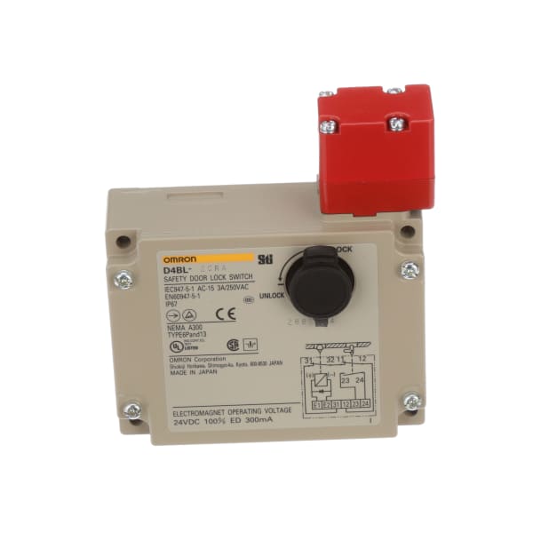 Omron Automation - D4BL-2CRA - Mechanical Locking Interlock Switch, Key ...