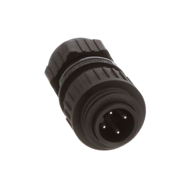 CONNECTOR PLUG STRAIGHT 3 POLE + GROUND BLACK 6-12MM CABLE OD