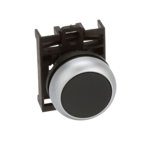 Pushbutton Actuator, 22mm, Flush Button, Black, Momentary, RMQ-Titan Series