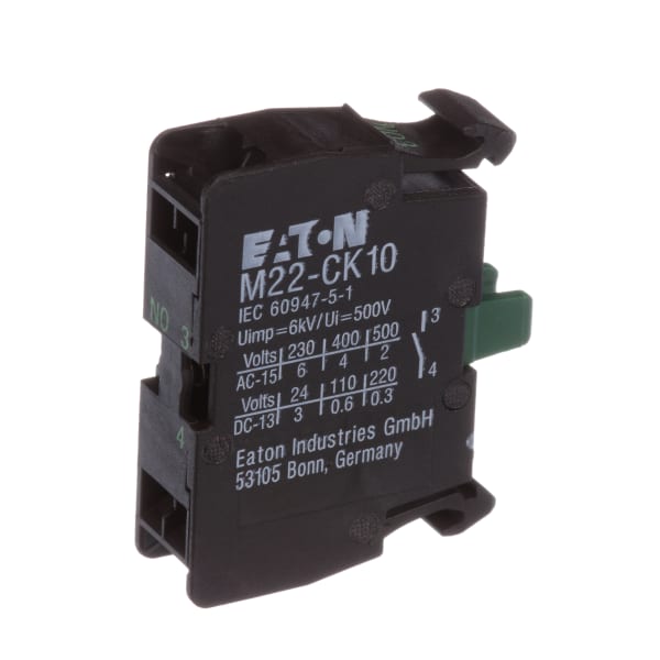 Eaton - Cutler Hammer - M22-CK10 - Spring Cage Contact Block For Non ...