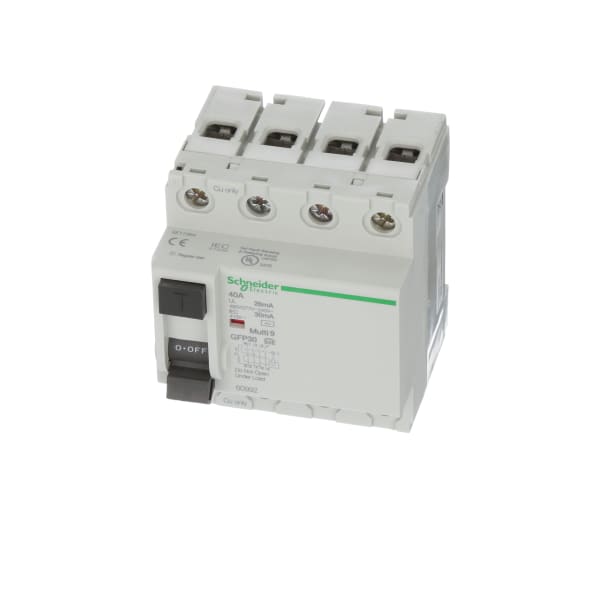 Schneider Electric 60992 4P 40 A Time Delay RCD, Trip Sensitivity