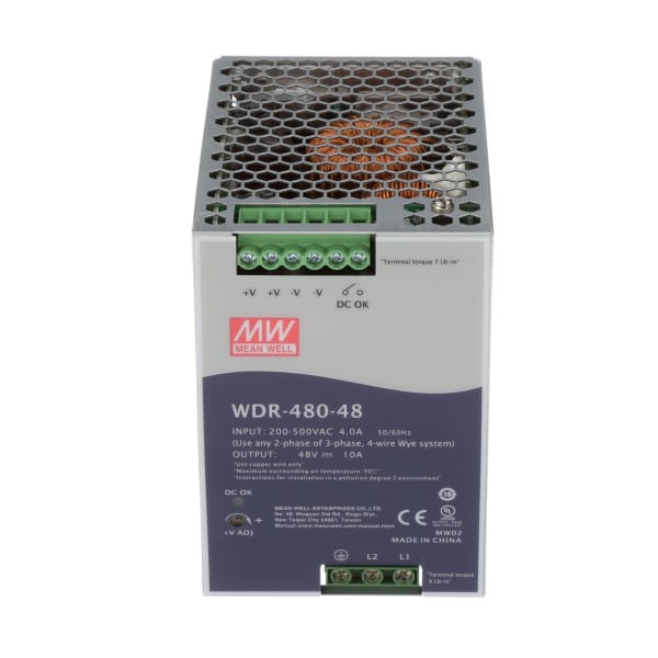 WDR-480-48 Alimentatore Din-Rail 48V 480W 10A