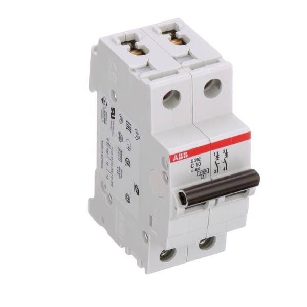 ABB - S202-C10 - Circuit Breaker, Supplementary, C Curve, 2-Pole, 10A ...