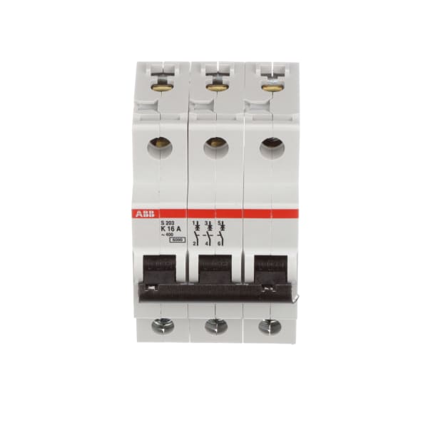 ABB - S203-K16 - Circuit Breaker, Supplementary, K Curve, 3-Pole, 16A ...