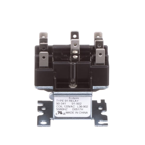 WhiteRodgers 90341 Relay, 12 A, 250 VAC, 120 V, 1.90 in. L x 2.10