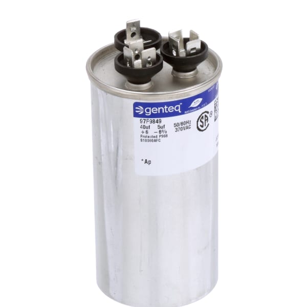 Genteq - 97F9849 - Capacitor, Polypro Metallized, Cap 40 uF, 5 uF 