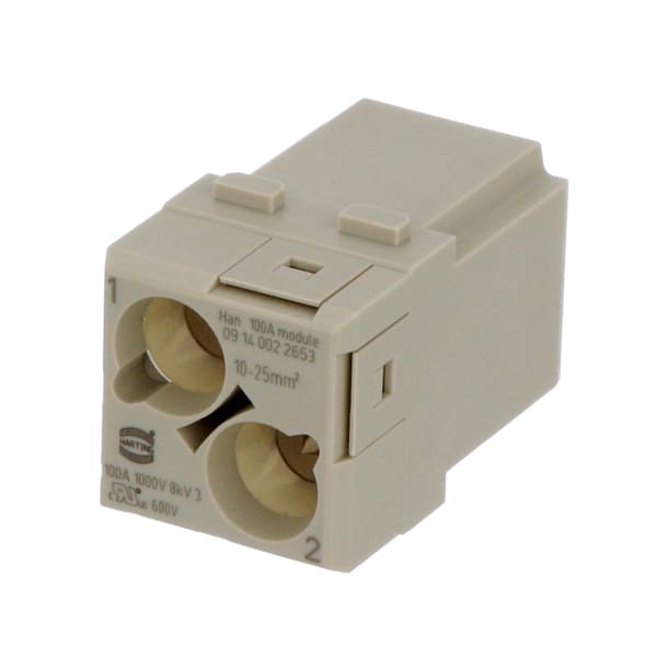 HARTING - 09140022653 - Heavy Duty Han 100Amp Double module Male axial ...