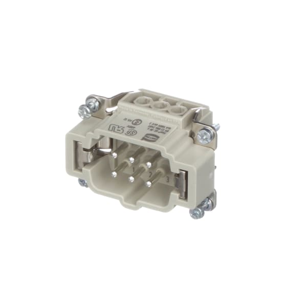 HARTING - 09330062601 - Rectangular Plug Insert, 6+PE, 6B, 14-18AWG, Screw,  600V, 16A, Han E Series - RS