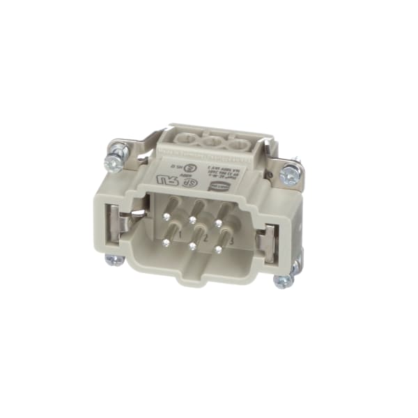 Rectangular Plug Insert, 6+PE, 6B, 14-18AWG, Screw, 600V, 16A, Han E Series