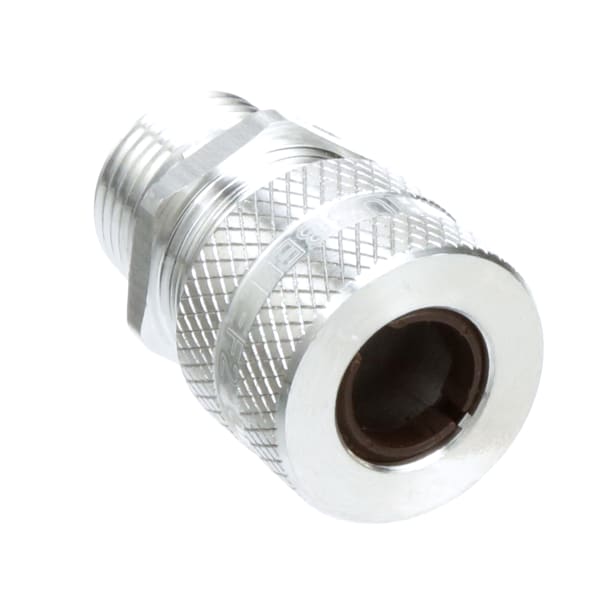 Connector, Cord, 0.50 to 0.63 in., Straight Male, Aluminum, Brown, UL 94-V2