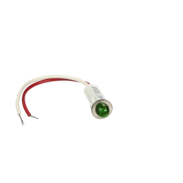 Panel Mount Indicator LED 0.5 in. Leads 12 VDC Green Dome 1091 Series