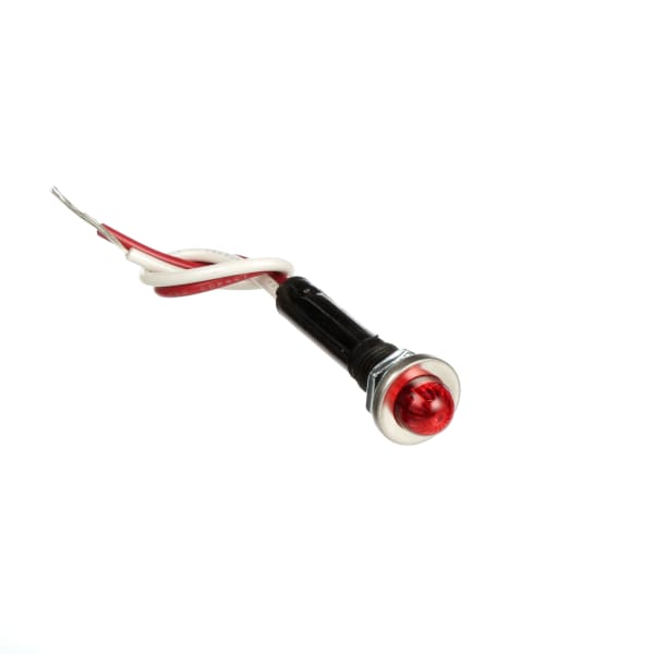 Panel Mount Indicator LED 0.38 in. Lead Wires 24 VDC Red 6091M Series