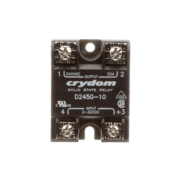 Sensata Crydom D245010 Relay,Solid State,SPSTNO,CurRtg. 50A