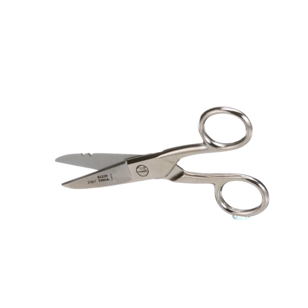 Klein Tools - 2100-7 - Electricians Scissors, Nickel Plated, 19