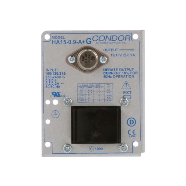 SL Power ( Ault / Condor ) HA150.9A+G Power Supply,ACDC,15V,0.9A