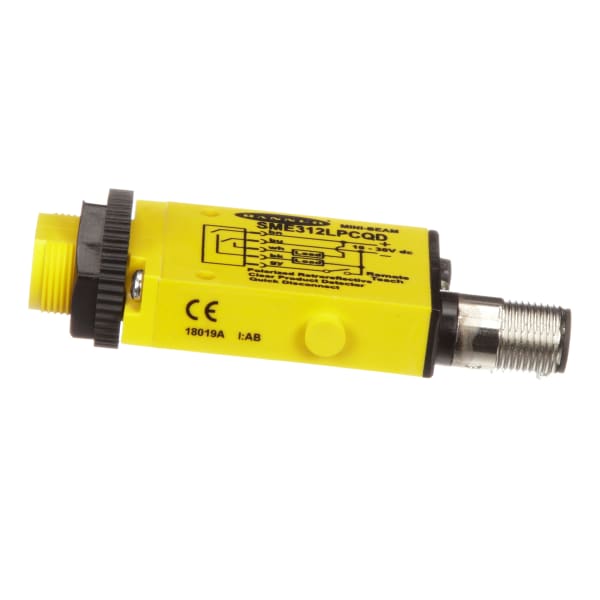 Banner Engineering SME312LPCQD Photoelectric Sensor, Polarized Retro, 1m, 1030VDC, NPN/PNP