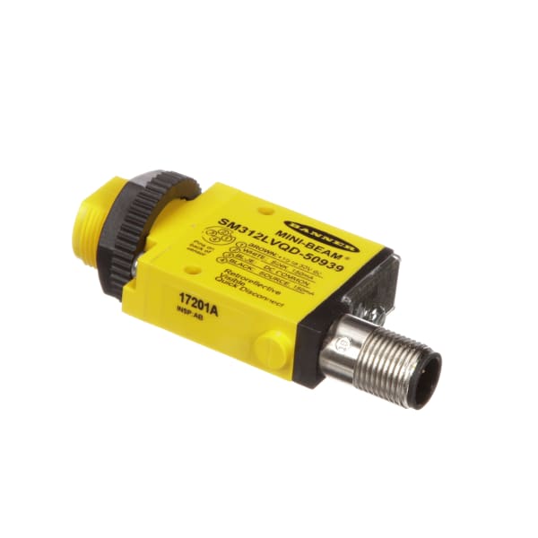Banner Engineering SM312LVQD50939 Photoelectric Sensor, Retro, 5m