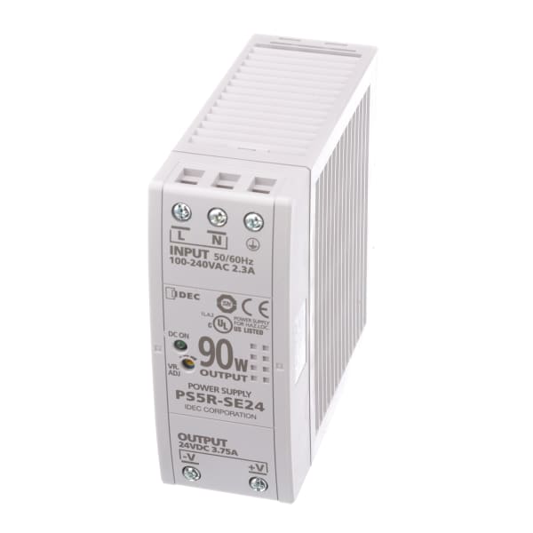 Power Supply,AC-DC,24V,3.75A,85-264V In,Enclosed,DIN Rail,PFC,90W,PS5R Series