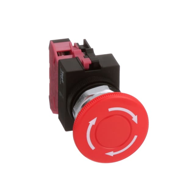 Switch, Pushlock Turn Reset, 1NC, Pushbutton, Red