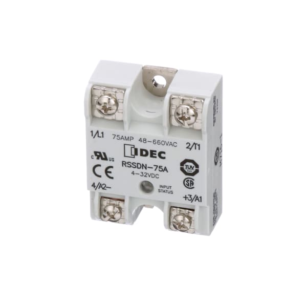 IDEC Corporation RSSDN-75A Solid State Relay, SPST-NO, 75A, Control  voltage 4-32VDC, Contacts 48-660VAC RS