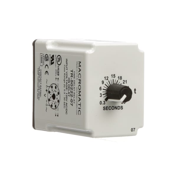 Macromatic TR5022207 Time Delay Relay, On Delay, 10A, DPDT