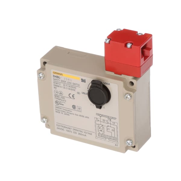 Omron Automation - D4BL-2DRG - Solenoid Interlock Switch, 24 VDC, 2NC ...