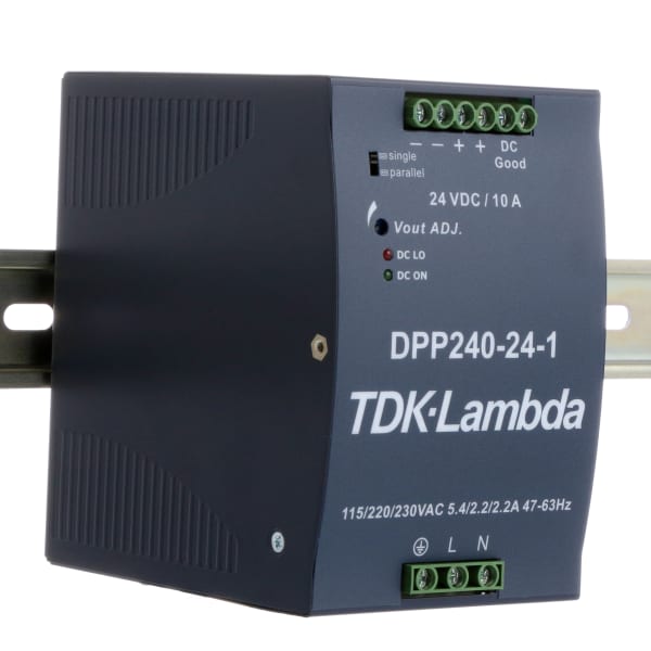 TDK-Lambda - DPP240-24-1 - AC/DC DIN Rail Power Supply, 24 V, 10A, 240W, 9  Input DPP Series - RS