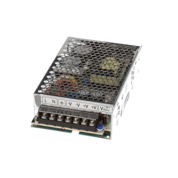 Power Supply,AC-DC,48V,2.3A,115-264V In,Enclosed,DIN Rail,PFC,110W,LS Series