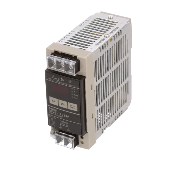 Omron Automation S8VS-12024A Power Supply, Switch Mode, 120W, 24V, 5A,  22-10AWG, 18-10AWG, S8VS Series RS