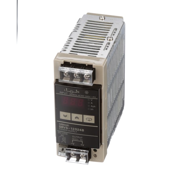 AC-DC Power Supply, 24V, 5A, 85-264V, Enclosed, DIN Rail, PFC, 120W, S8VS Series