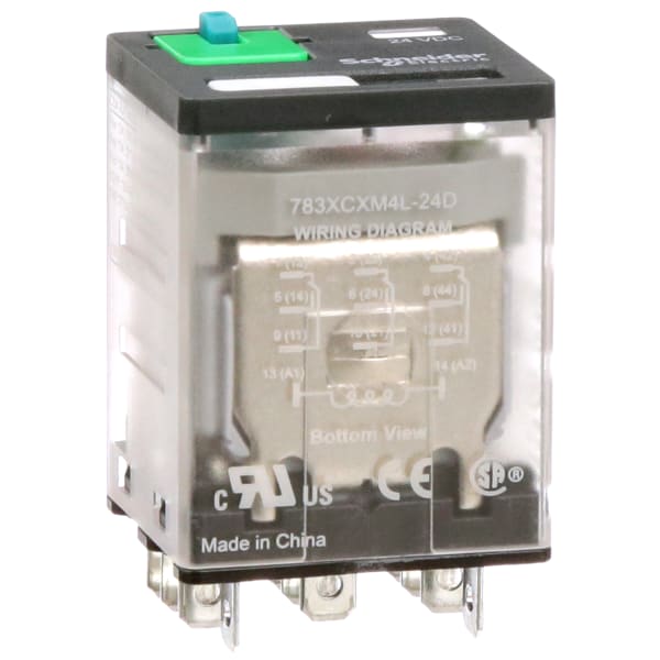 Schneider Electric 783XCXM4L24D Relay, 15A, 24 VDC at +25deg.C