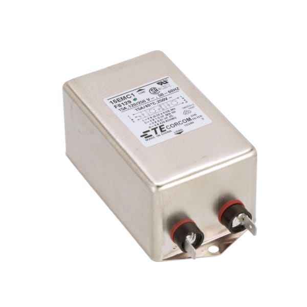 Corcom EMC Series Single Phase Filter | 15 A Flanged .250 FASTON | Part#15EMC1 | TE Connectivity