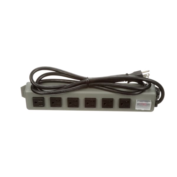 Waber Industrial Power Strip, 3-Outlet, 6 ft. Cord, 5-15P, Switch