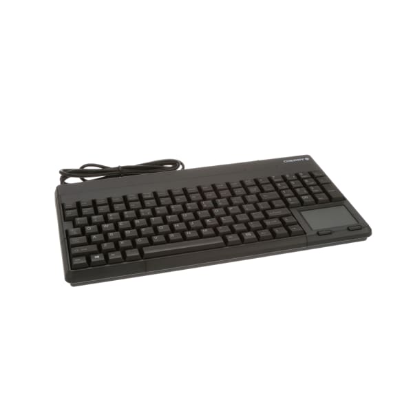 Keyboard,Compact,QWERTY 106 Key,W/Touchpad,USB,IP54,Yellow Status LED,Black