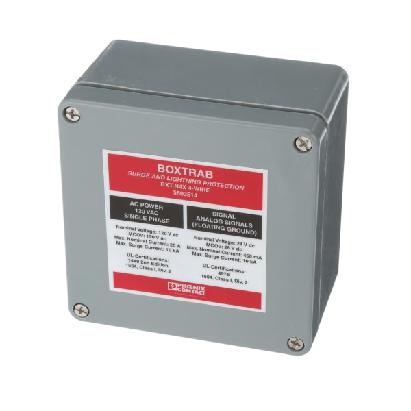 Surge Protection Device In A Surface Mounted Housing For 120Vac And 4-20Ma Prote