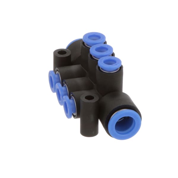6 Outlet Ports PBT Pneumatic Manifold Tube-to-Tube Fitting,Push In 6 mm