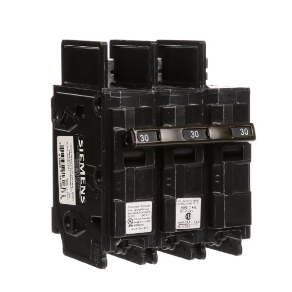 Siemens - BQ3B030H - 30A 3 Pole Miniature Circuit Breaker BQH - RS