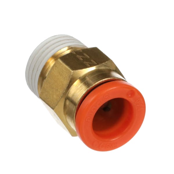 Tubing Fitting,Male Connector,1/4in,1/8 NPT,Brass,Series KQ2