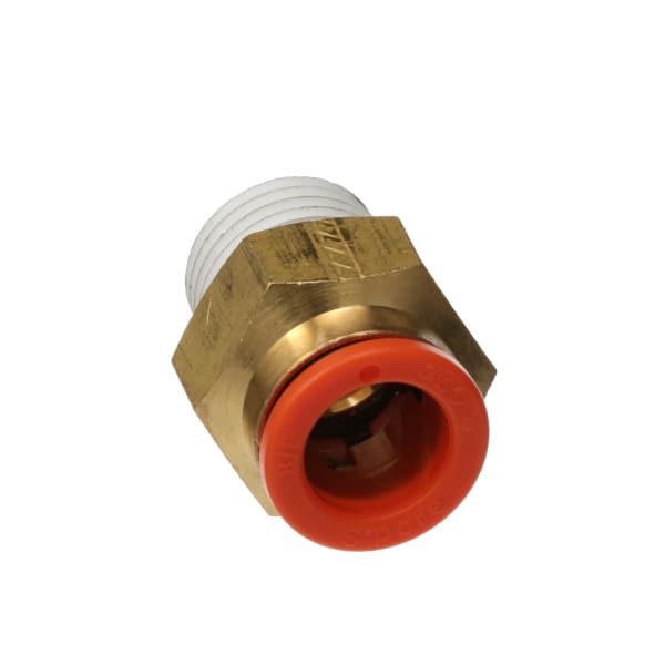 Tubing Fitting,Male Connector,3/8in,1/4 NPT,Brass,Series KQ2