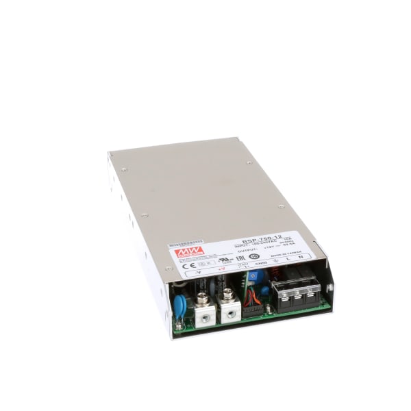 Power Supply,AC-DC,12V@62.5A, 12VDC@0.1A,100-264V In,Enclosed,PFC,RSP Series